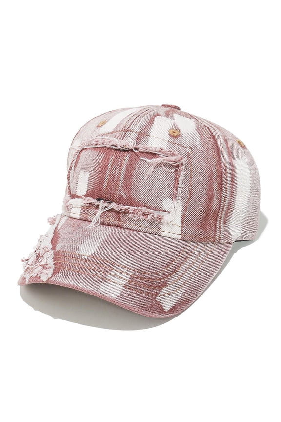 Trendy Washed Distressed Baseball Cap Vintage Cotton Canvas Unstructured Hat Adjustable Headwear for Men Women