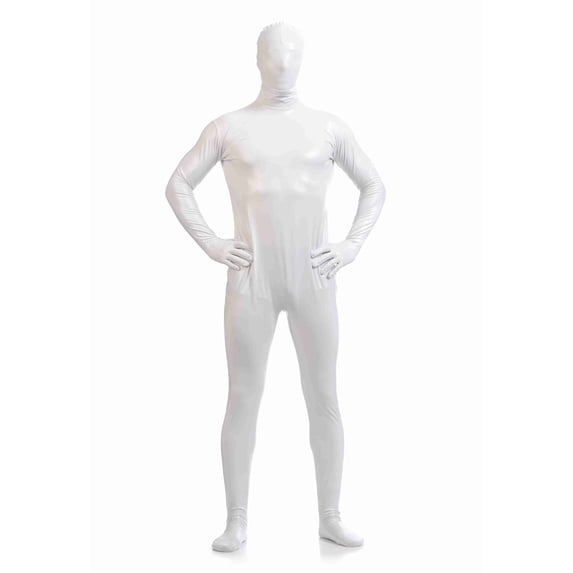 Cxenplz Unisex Metallic Bodysuit Full Cover Hood Adult Shiny One Piece Spandex Body Suit Bodysuit Costume