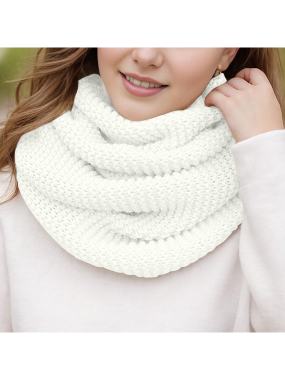 Warm Scarf for Winter Women Men Casual Knit Wool Loop Scarves Thick Neck Warmer for Cold Weather