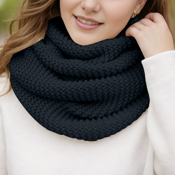 Cxenplz Warm Scarf for Winter Women Men Casual Knit Wool Loop Scarves Thick Neck Warmer for Cold Weather