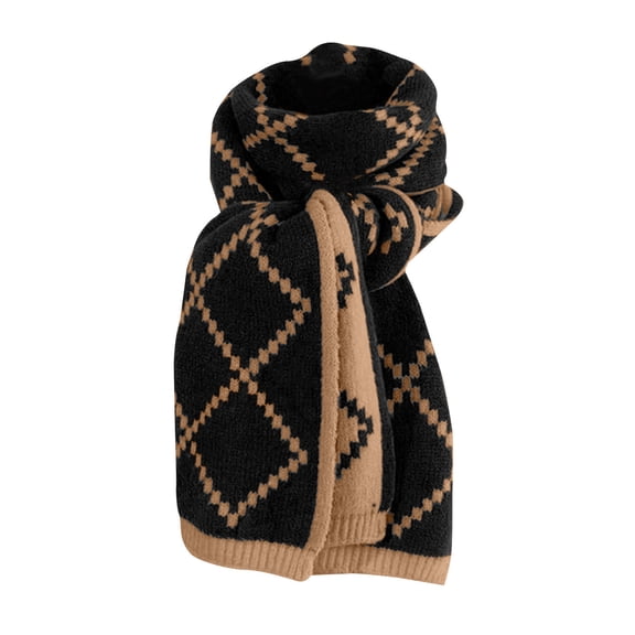 Cxenplz Winter Knitted Scarfs for Women Soft Feel Plaid Scarf Long Blanket Scarf Fall Winter Pashmina Shawls and Wraps