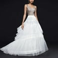 thumbnail image 1 of Cxenplz Women Hoops Petticoat White A-line Crinoline Skirt Underskirt for Bridal Wedding Dress Ball Gown Skort, 1 of 5
