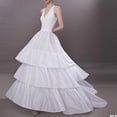 thumbnail image 1 of Cxenplz Women Vintage Underskirt Hoop Big Tail Pannier Petticoat Underskirt 3 Layer Accessory for Ball Gown Dress White, 1 of 5
