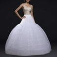 thumbnail image 1 of Cxenplz Women Vintage Underskirt Hoop Big Tail Pannier Petticoat Underskirt 3 Layer Accessory for Ball Gown Dress White, 1 of 5