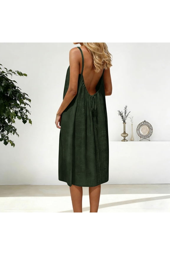 Women's Nightgown Casual Loose Nightwear Sleepwear Spaghetti Strap Sleeveless Chemise Nightie Lounge Full Slip Nightgown