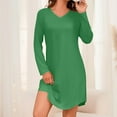 thumbnail image 1 of Cxenplz Women's Nightgown Long Sleeve Sleepwear Comfy Knee Length Sleepshirts Lightweight Soft Lounge Nightshirt, 1 of 7