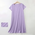 thumbnail image 1 of Cxenplz Women's Nightgown Short Sleeve Nightshirt Crew Neck Sleep Shirt Loose Loungewear Casual Sleepwear, 1 of 6