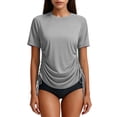 thumbnail image 1 of Cxenplz Women's Short Sleeve Rash Guard UV Protection Swim Shirts UPF 50+ Lightweight Adjustable Tie Workout Tops, 1 of 9