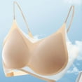 thumbnail image 1 of Cxenplz Women's Wireless Spaghetti Straps No Underwire Bra Removable Pads Stretch Comfy Bralettes Seamless Lift Breathable Bra, 1 of 9
