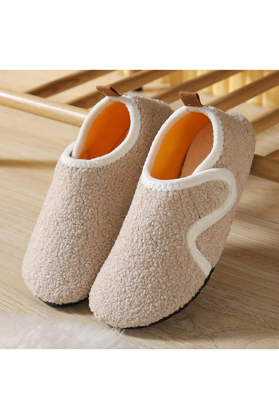 Womens Mens House Slippers Rubber Sole Indoor Slipper Socks Lightweight Fleece Lined Slip-on Barefoot Slippers