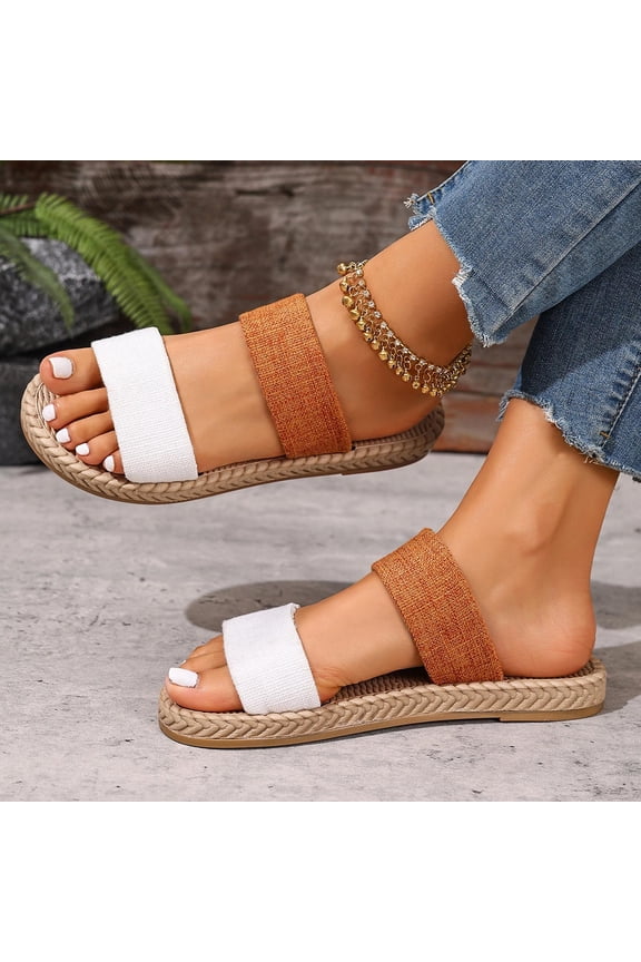 Womens Platform Sandals Wedge Heels Comfortable Slip on Slides Open Toe Summer Beach Vacation Shoes
