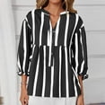 thumbnail image 1 of Cxenplz Womens Puff Sleeve Babydoll Tops Summer V Neck Striped Blouse Cute Casual Loose Fit Flowy Shirts, 1 of 6