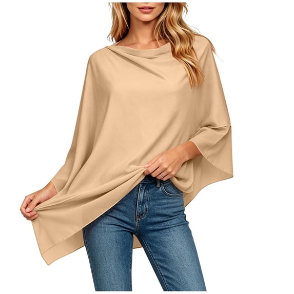 Cxenplz Womens Sheer Poncho Tops Lightweight Pullover Shawls Wraps Mesh Shrug Bolero Swimsuit Cover Up Summer Beachwear