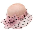thumbnail image 1 of Cxenplz Womens Trendy Sun Hat Polka Dots Printing Ventilation Crisp Hat Garden Fisherman Hat Organza Flower Gauze Brim Lightweight Derby Hats for Women, 1 of 3