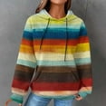 thumbnail image 1 of Cxenplz Womens Waffle Knit Hoodie Oversized Bohemia Fashion Multicolored Sweatshirt Casual Drawstring Pullover Tops with Pockets, 1 of 6