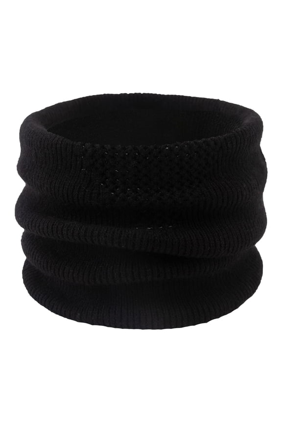 Womens Winter Ring Neck Scarf Warm Knitted Collar Bandana Solid Color Unisex Infinite Snood Men Face Scarves