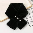 thumbnail image 1 of Cxenplz Womens Winter Warm Scarves Pearl Faux Collar Thick Fleece Scarf Cold Weather Elegant Soft Neck Collar, 1 of 3