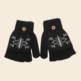 thumbnail image 1 of Cxenplz Womens Winter Wool Crochet Convertible Gloves Warm Snowflake Mittens With Mitten Cover for Teen Girls, 1 of 3