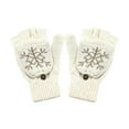 thumbnail image 1 of Cxenplz Womens Winter Wool Crochet Convertible Gloves Warm Snowflake Mittens With Mitten Cover for Teen Girls, 1 of 3