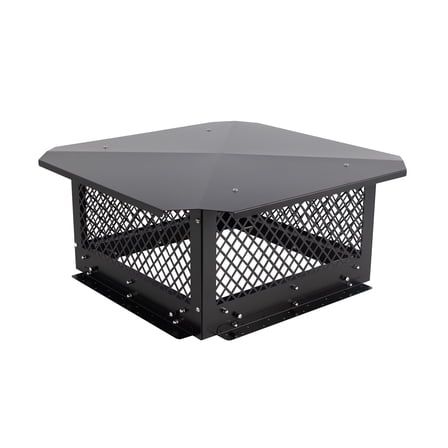 Cxforste Galvanized Steel Square Adjustable Bottom Vent Chimney Cap, 17" x 17"