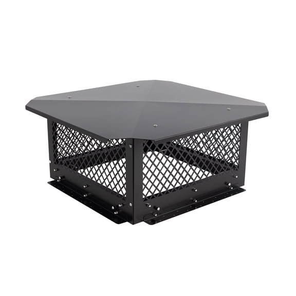 Cxforste Galvanized Steel Square Adjustable Bottom Vent Chimney Cap, 17" x 17"