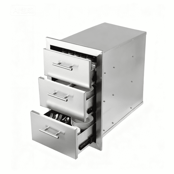 Cxforste Outdoor Kitchen Drawers Stainless Steel Flush Mount Outdoor Kitchen Cabinets for Outdoor Kitchens & BBQ Islands 15" W x 25" H x 25" D