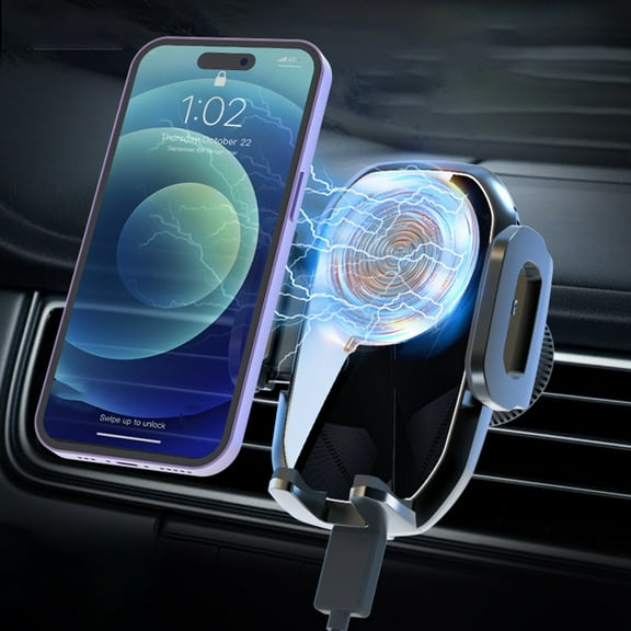 CxhicLuv 15W Wireless Car Charging Mount, Adjustable Phone Holder with 360° Rotating Stand, Fast Charging for iPhone & Android, Universal Car Accessories with Auto Positioning & Stability