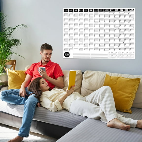 CxhicLuv 2024 Annual Wall Calendar, Large Goal-Setting Planner with 365 Boxes, Color-Coded for Personal & Work Milestones, Organize Yearly Goals, Ideal for Life Planning & Productivity