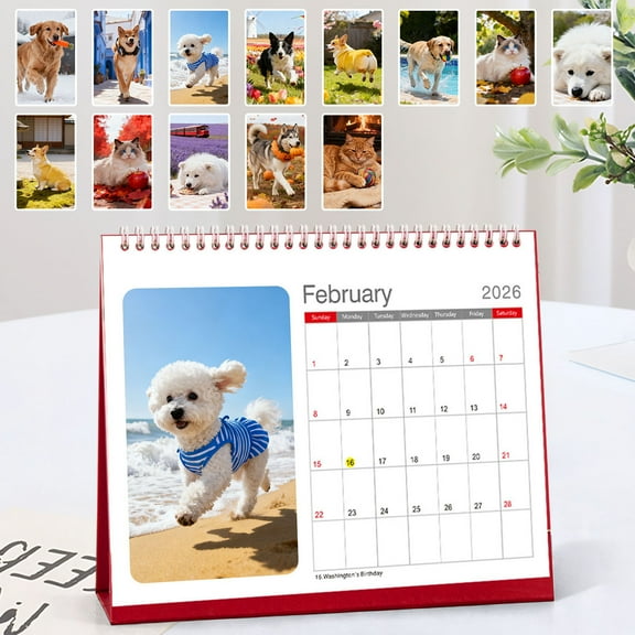 CxhicLuv 2026 Customizable Pet Lovers Calendar, 12 Heartwarming Monthly Pet Photos, Personalized Calendar Gift for Pet Lovers, Ideal for Home & Office Use, High-Quality Paper & Binding