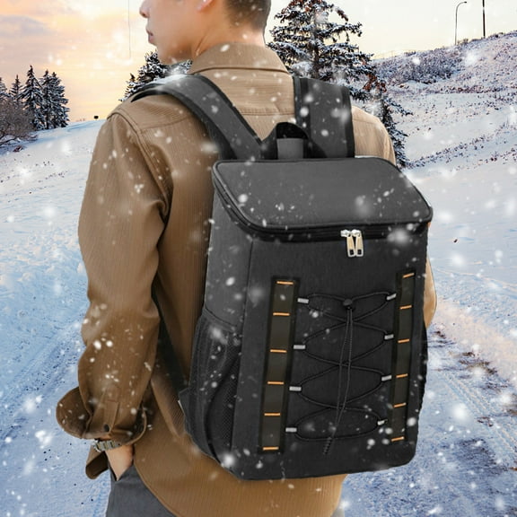 CxhicLuv 20L Cooler Backpack 17.3x11.8x5.9 Inch – Leakproof, Insulated, Lightweight with Thermal Resistance – Ideal for Camping, Beach Trips, Perfect for Picnics, Outdoor Gatherings, Black