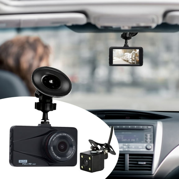 CxhicLuv 3-Inch HD Dash Cam, 1080P Front & Rear Camera, Night Vision & G-Sensor, Wide-Angle Motion Detection, Parking Monitoring, Reverse Image, Car Video Recorder with Loop Recording