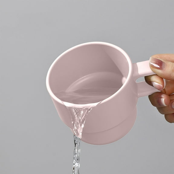 CxhicLuv 320ml Toothbrush Rinsing Cup, Stackable Bathroom Organizer with Non-Slip Base, Compact Design, Travel-Friendly, Available in Pink/White/Gray, Ideal for Bathroom Counter Storage