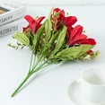 thumbnail image 1 of CxhicLuv 7-Head Artificial Lilies, High-End Bouquet, Versatile for Weddings & Photography, Valentine's Day, Christmas, Ideal for Brides, 15.0x5.9 inches, Red, 1 of 4