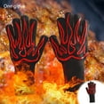 thumbnail image 1 of CxhicLuv 800℃ BBQ Gloves, 12.6×4.7 Inch Fireproof Five-Finger Gloves – Flame-Retardant, Heat-Insulating, Durable – Ideal for BBQ, Microwave, Grill Lovers, Chefs, Red, 1 of 6