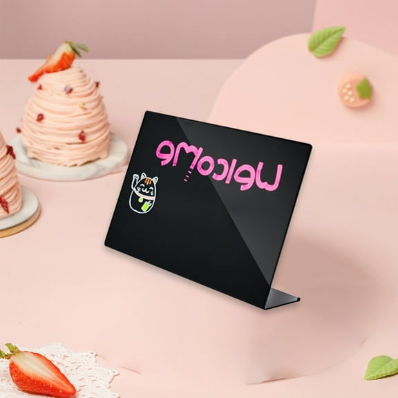 CxhicLuv Acrylic Blackboard Price Display, V-Shaped Erasable Table Sign for Menus & Advertising, Versatile Display Board for Office, Retail & Event Decoration, Stylish Price Listing Board