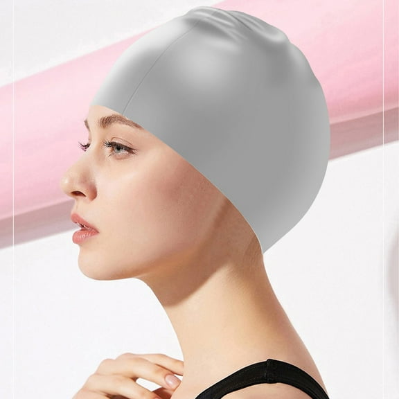 CxhicLuv Adult Watertight Resin Swim Cap with Inner Mesh, Elastic Stretch Protective Swimming Cap for Long and Short Hair, Hydrodynamic Contour, Comfortable Snug Fit for Pool Training Competitive Use