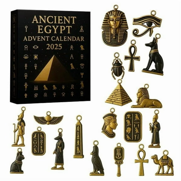 CxhicLuv Ancient Egyptian Advent Calendar 2025, Unique Holiday Countdown Calendar, Educational Christmas Decorations, Mythology-Themed Gifts, Intricate Christmas Calendar for Families