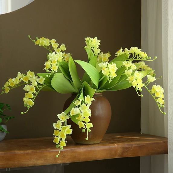 CxhicLuv Artificial Wind Flower Decoration, Realistic Fake Silk Flowers for Home & Wedding, Table Centerpiece & Living Room Decor, White/Pink/Green/Yellow for Christmas Table Decor