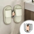thumbnail image 1 of CxhicLuv Bathroom Non-Perforated Slipper Rack, Wall Hanging Shoe Storage Organizer with Drainage Hook, Waterproof Adhesive Hanger for Bathroom, Toilet, Entryway, White/Gray/Coffee, 1 of 6