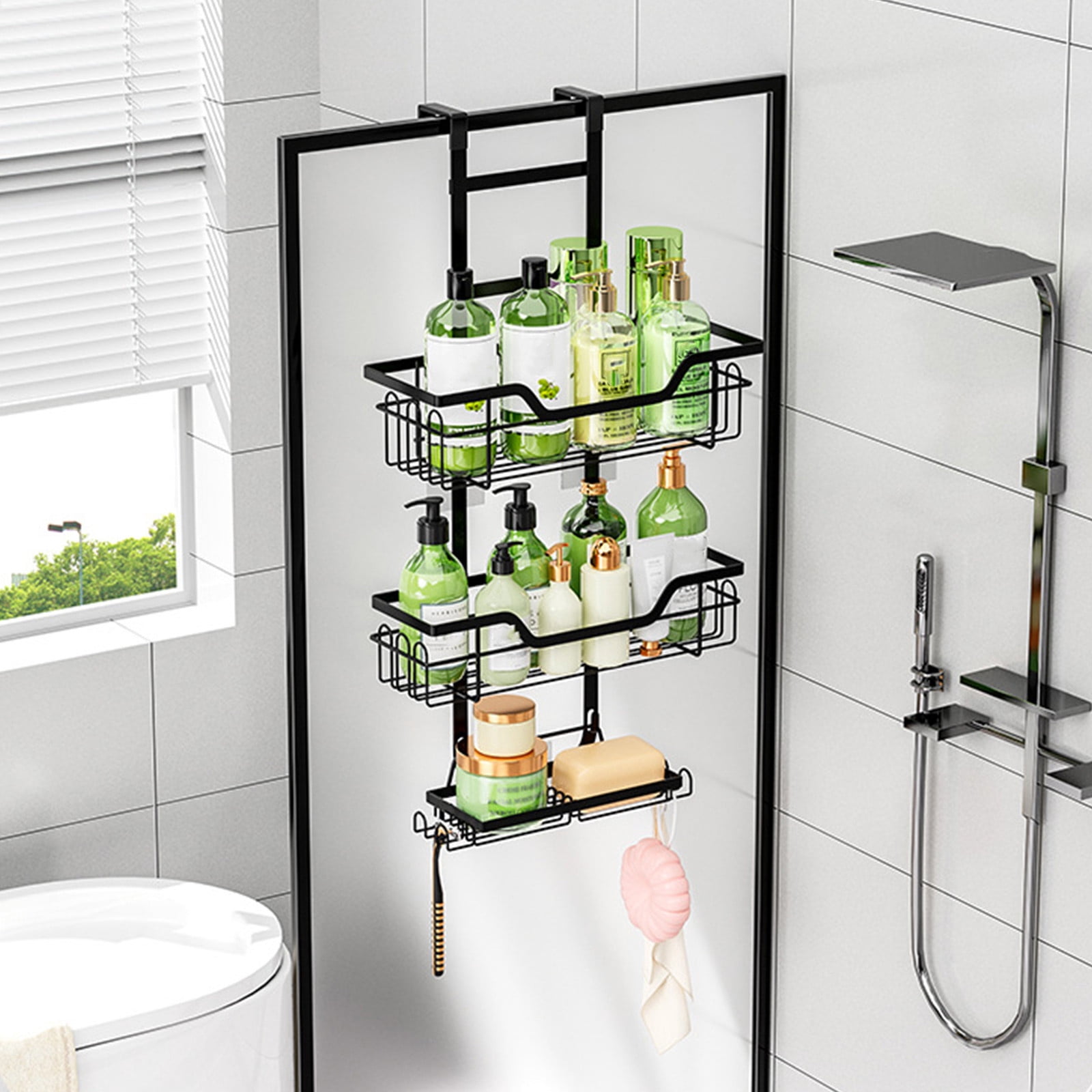 CxhicLuv Bathroom Shower Hanging Rack, 3 Tier Stainless Steel Shower ...