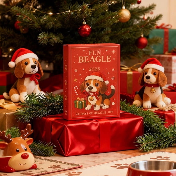 CxhicLuv Beagle Christmas Countdown Calendar, Acrylic Dog Advent Tree Ornament, 24-Day Pet Lover Gift, Fun Christmas Tree Decorations for Families, Holiday Countdown for Dog Lovers