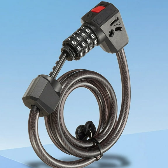 CxhicLuv Bike Combination Lock 47×1.9×0.7 Inch Steel Cable, Resettable Password – Anti-Theft Portable Lock, Suitable for Motorcycles, Scooters, Ideal for Vehicle Owners, Black