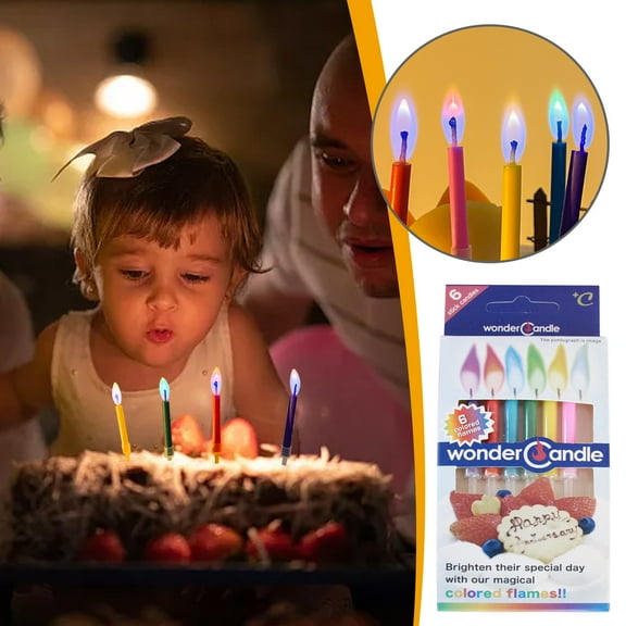 CxhicLuv Birthday Candles, 6-Piece Colorful Flame, Ideal for Cakes, Parties, Festive & Unique, Suitable for Celebrations, Hosts, 2.1x0.2 inches