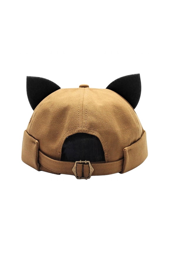Brimless Docker Ears Hat Cotton Foldable Outdoor Sports Cap Worn Backwards Adjustable Strap Packable Travel Lightweight Streetwear Casual Unisex Breathable