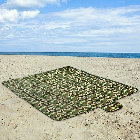 CxhicLuv Camouflage Picnic Mat 70.8×59 Inch 3-Layer, Waterproof, Foldable – Briefcase-Style Outdoor Camping Mat, Suitable for Hiking, Picnics, Beach Trips, Great for Travelers