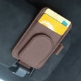 thumbnail image 1 of CxhicLuv Car Eyeglass Clip, Auto Card Holder, Leather Visor-Mounted Universal Multicolor, Car Interior Organizers, Glasses & Business Card Storage for Drivers, Professionals, Brown, 1 of 6
