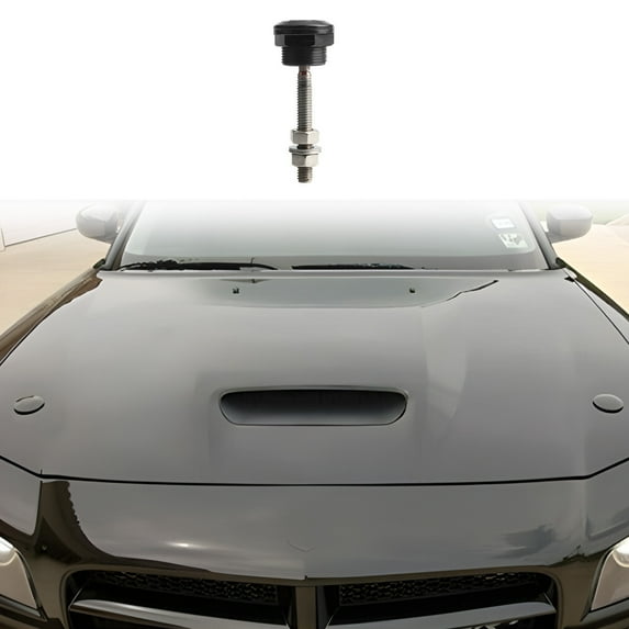 CxhicLuv Car Hood Lock Auto Engine Cover Latch Stainless Steel Button Release Universal Racing Accessories Tools Secure Locking Anti-Theft Car Modifiers Enthusiasts, Black