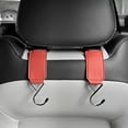 thumbnail image 1 of CxhicLuv Car Hook Auto Seatback Hanger Hidden Leather for Purses Bags Car Interior Supplies Space-Saving Hanging Drivers Commuters, Red, 1 of 6