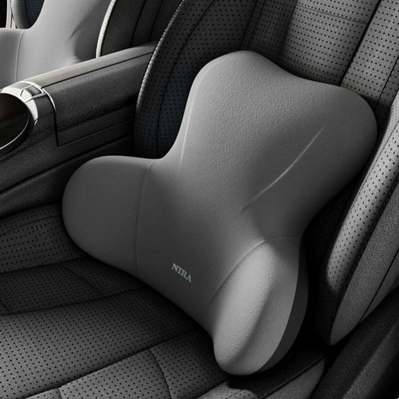 CxhicLuv Car Lumbar Cushion Auto Back Support Slow Bounce Foam 9 Massage Points Vehicle Comfort Accessories Fatigue Relief Posture Correction Truck Drivers Office Workers, Gray