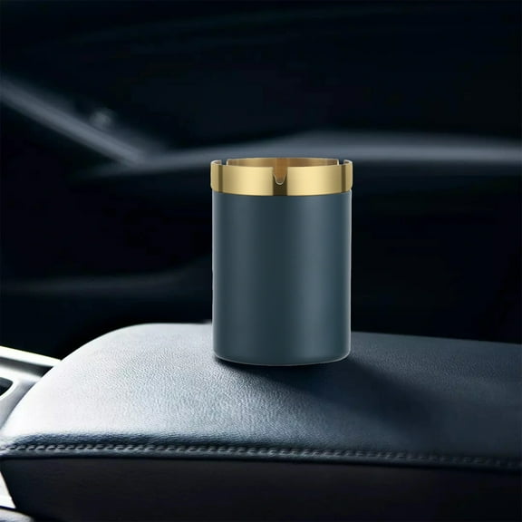 CxhicLuv Car Metal Ashtray, Auto Stainless Steel Cigarette Holder, Flame Retardant Waterproof Funnel Lid, Car Interior Accessories, Ash & Odor Control for Smokers, Car Owners, Green